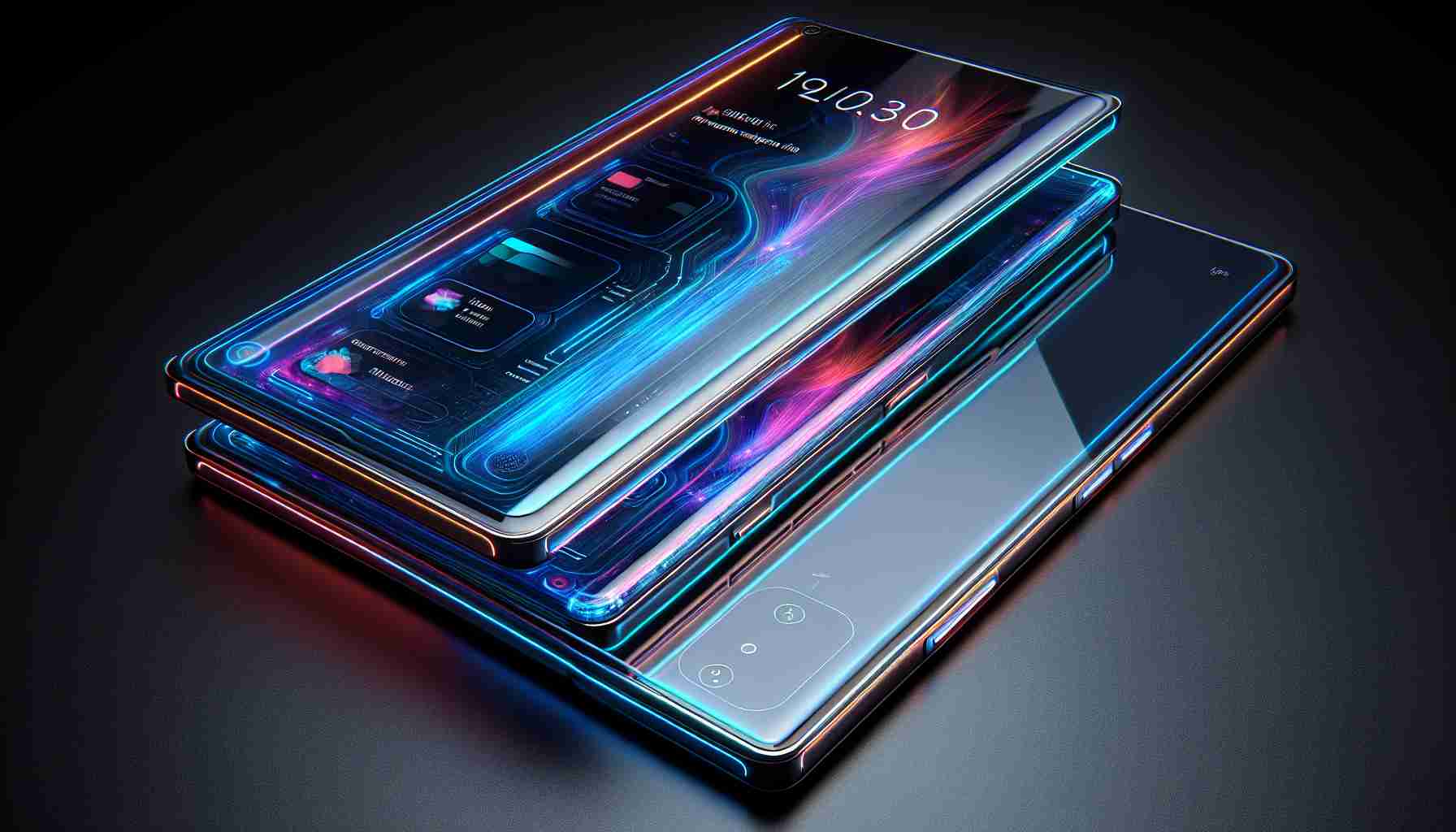 Detailed and realistic high-definition image of a futuristic concept smartphone. The design is highly innovative and novel, named as 'Pixel 9 Air'. The device is extravagantly thin and sleek with a translucent body. The screen extends edge to edge with vibrant colors. A sophisticated, advanced camera system is visible on the rear.