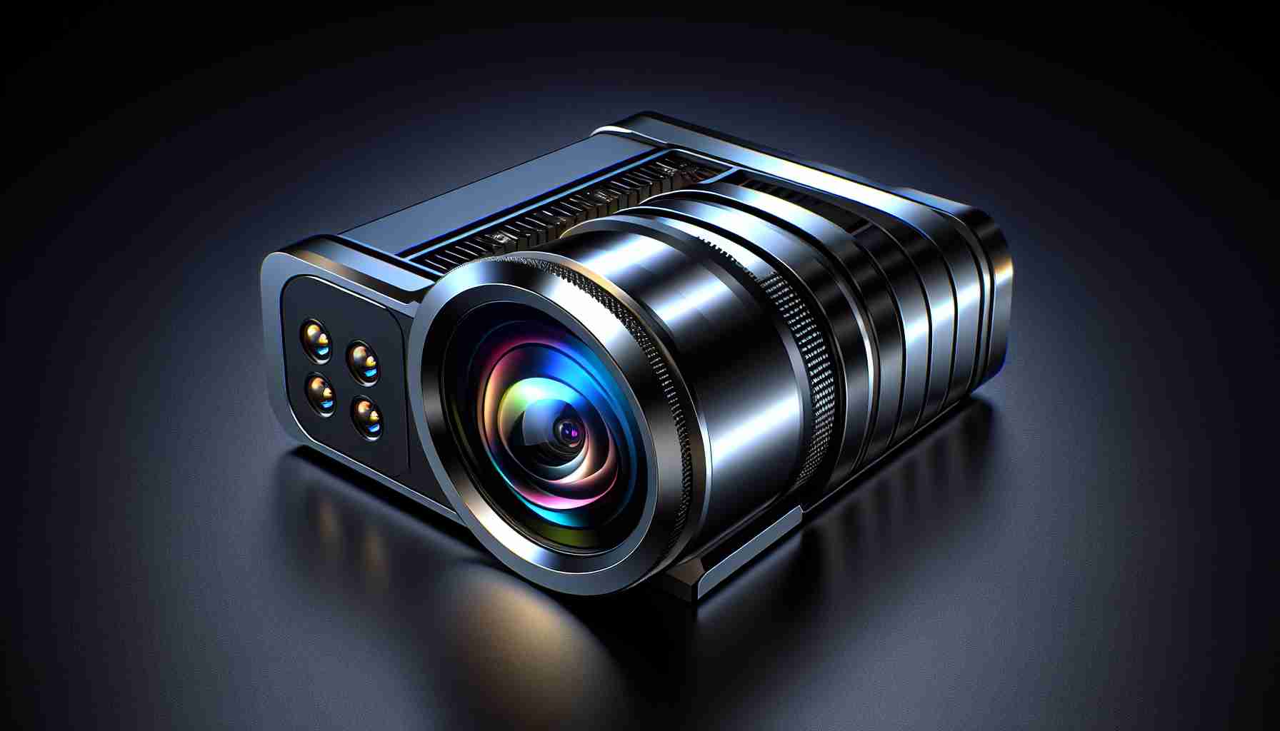 High-definition, realistic image of a ground-breaking camera technology introduced in a future model of a popular smartphone brand. The camera boasts impressive features, including sophisticated optics and advanced computational abilities. It showcases a sleek and modern design, a perfect combination of luxury, technology, and future innovation.